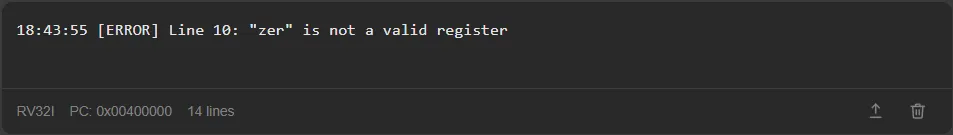 Console error message