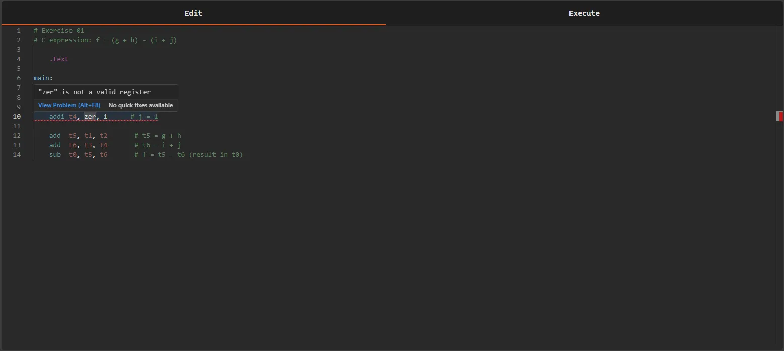 Editor error indicator
